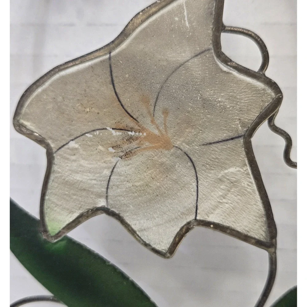 Vtg Capiz Shell Cross Calla Lily Triptych Panel 7.5